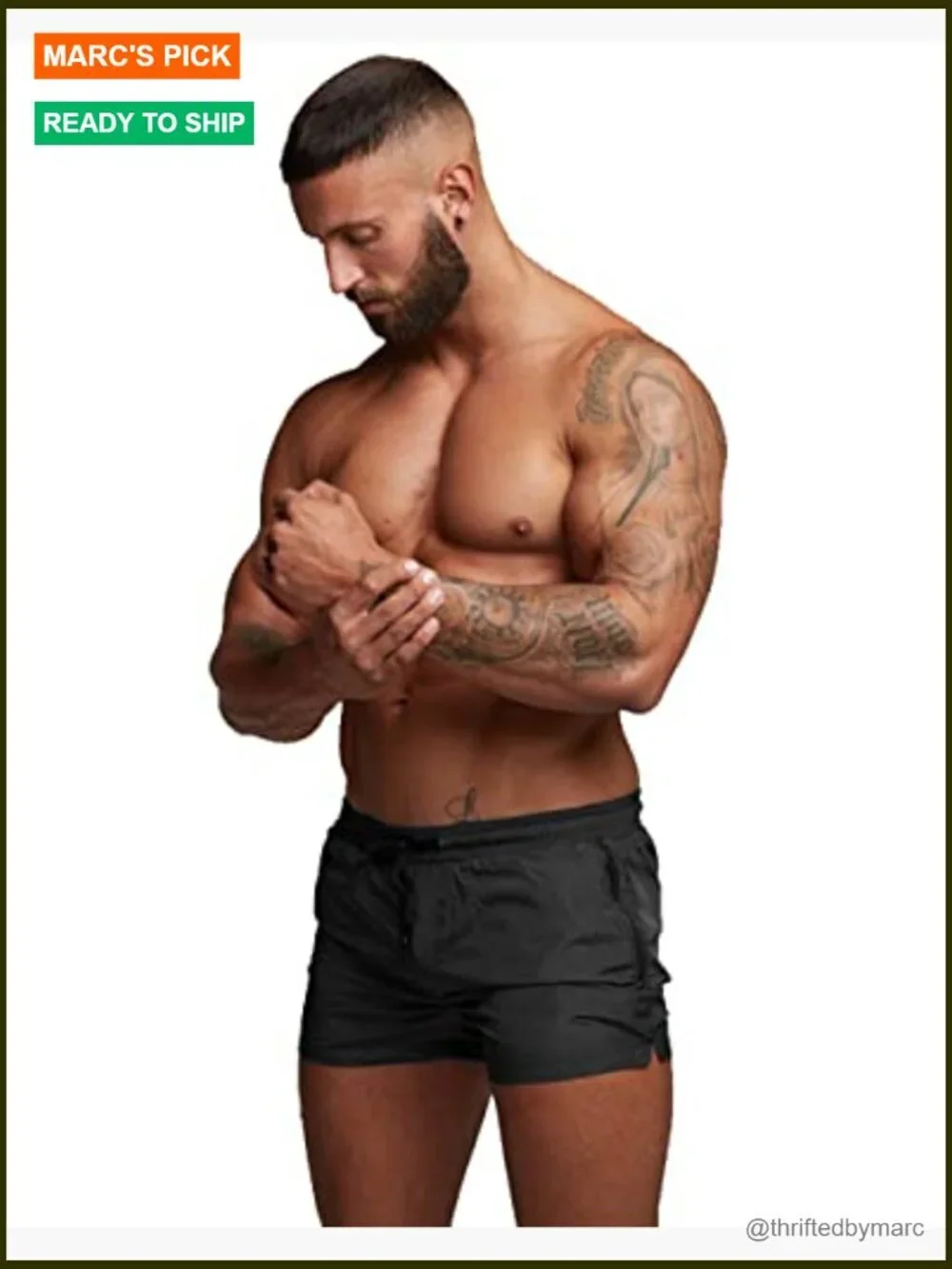 Mens Swim Trunks Quick Dry with Zipper Pockets Large